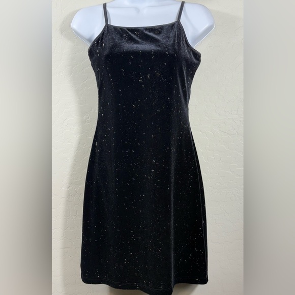 Formula X Dresses & Skirts - VTG 90's y2k Velvet liquid latex splattered bodycon Goth Dress Dark Fairy Prom M